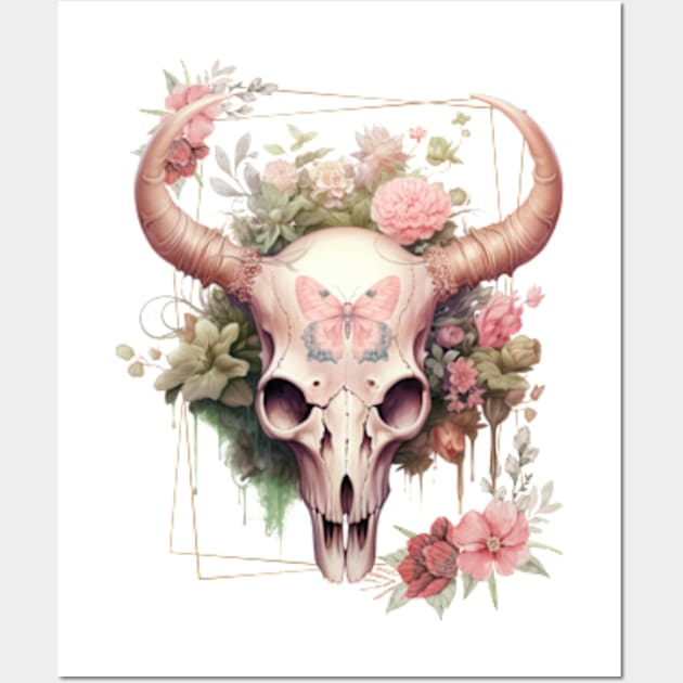 Mystical Cow Skull Wall Art by HoldenFamilyDesigns